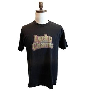 LUCKY CHARMS Graphic T Shirt Y2K Black Large Alstyle Apparels & Activewear vtg